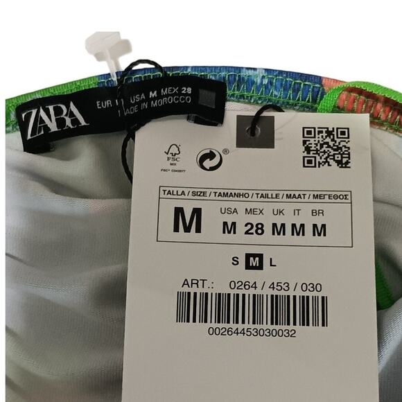 Zara Floral Print Asymmetrical‎ One Shoulder Ruched  Bodysuit Size Medium New - Picture 8 of 10